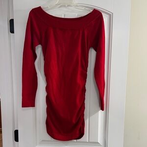 Derek Heart Red Off-Shoulder Shirt/Dress